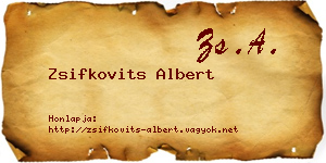 Zsifkovits Albert névjegykártya
