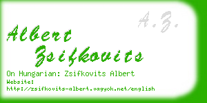 albert zsifkovits business card